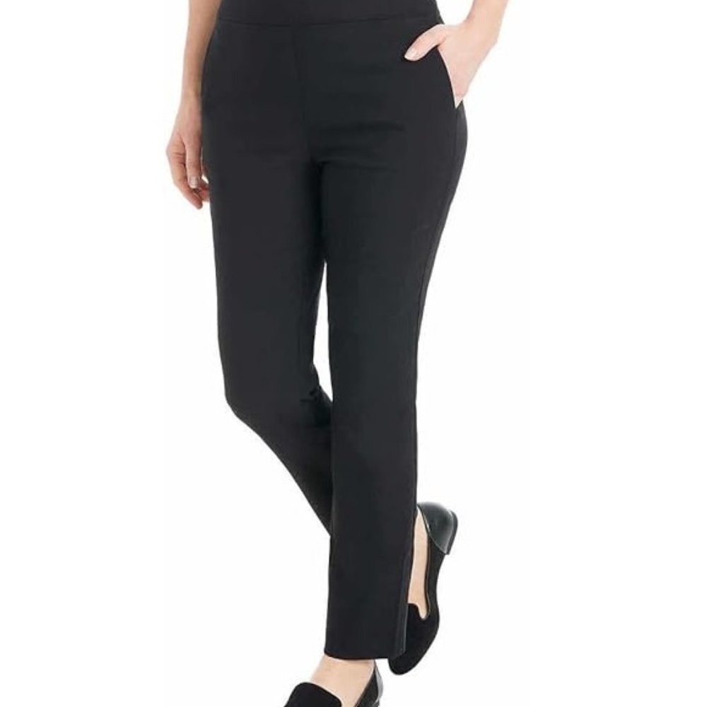 NWoT Hilary Radley Women's Pull On Ankle Dress Pants Black Size M $65 9C016